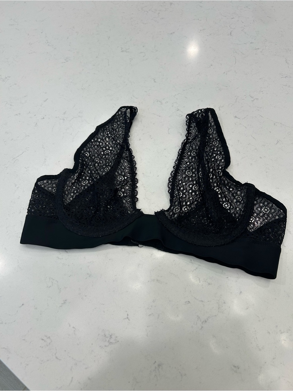 No Boundaries Black Lace Bralette - Sheer Crochet Detail
